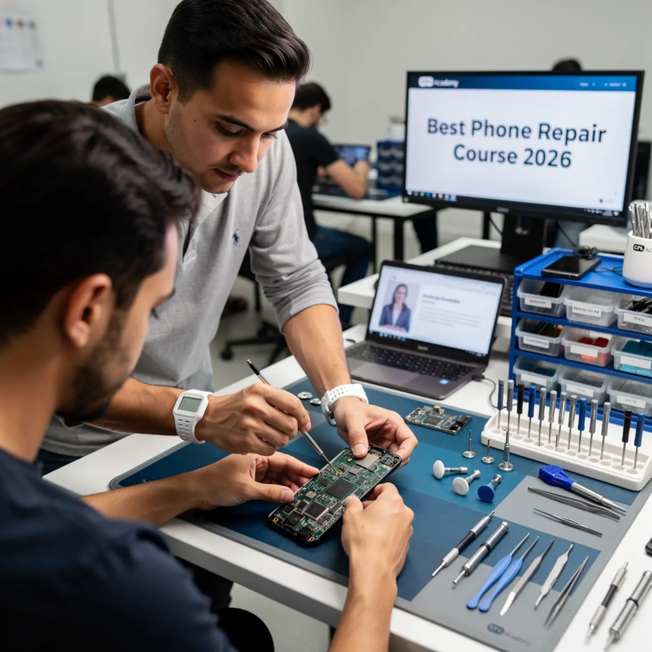 Best Phone Repair Courses in 2026 (Expert-Vetted) — body photo 2 showing Instructor Teaching Over Shoulder