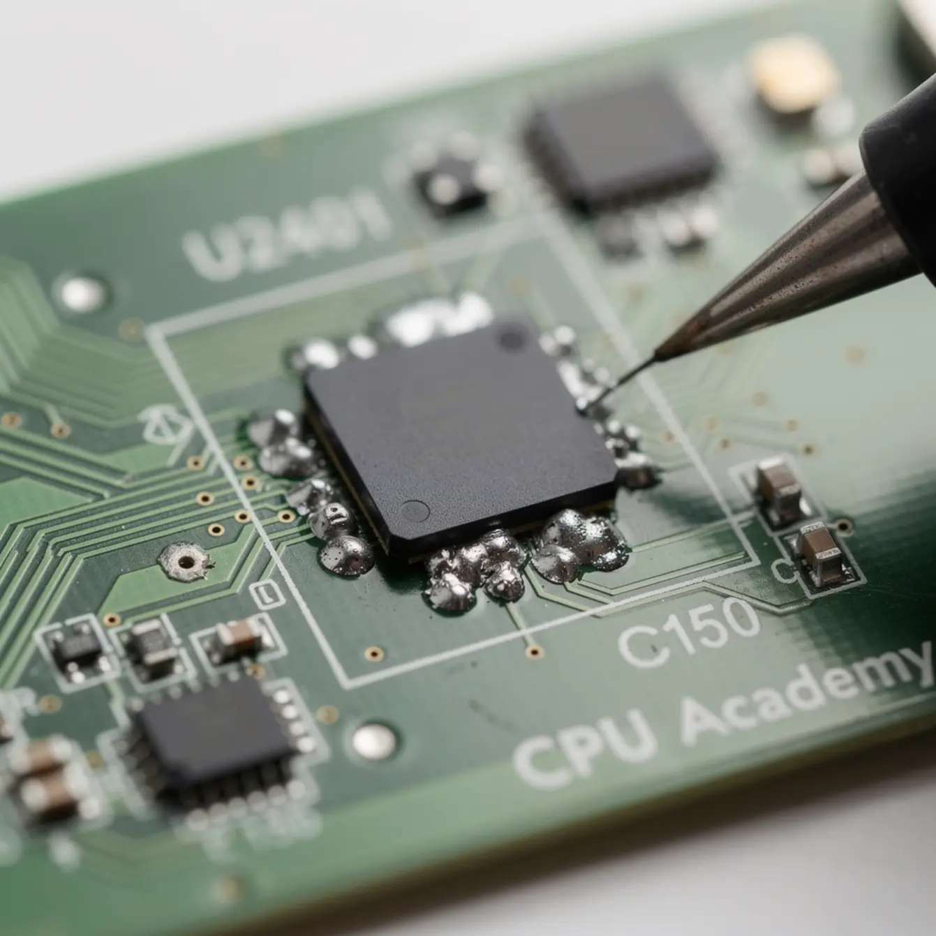 Phone Chip Level Repair Training - Chip-Level Phone Repair: Common IC Failures and How to Read Them — body photo 1 showing Microscope POV Solder Joint