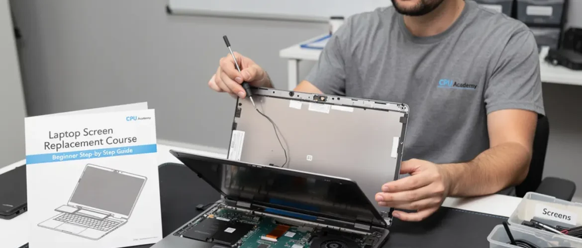 Laptop Screen Replacement Course: Step-by-Step Beginner Guide — body photo 1 showing Laptop Open Bench Repair