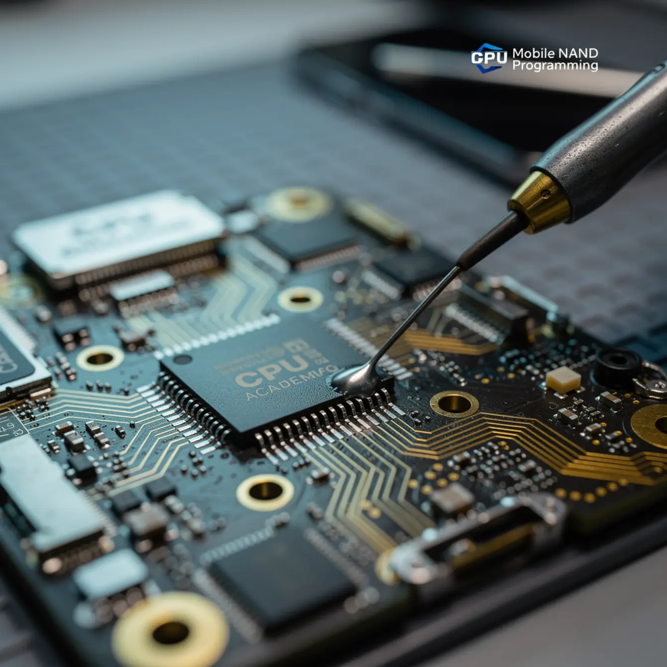 Mobile Nand Programming Course - NAND and Storage Programming for iPhone: Data Integrity Basics — body photo 1 showing Microscope POV Solder Joint