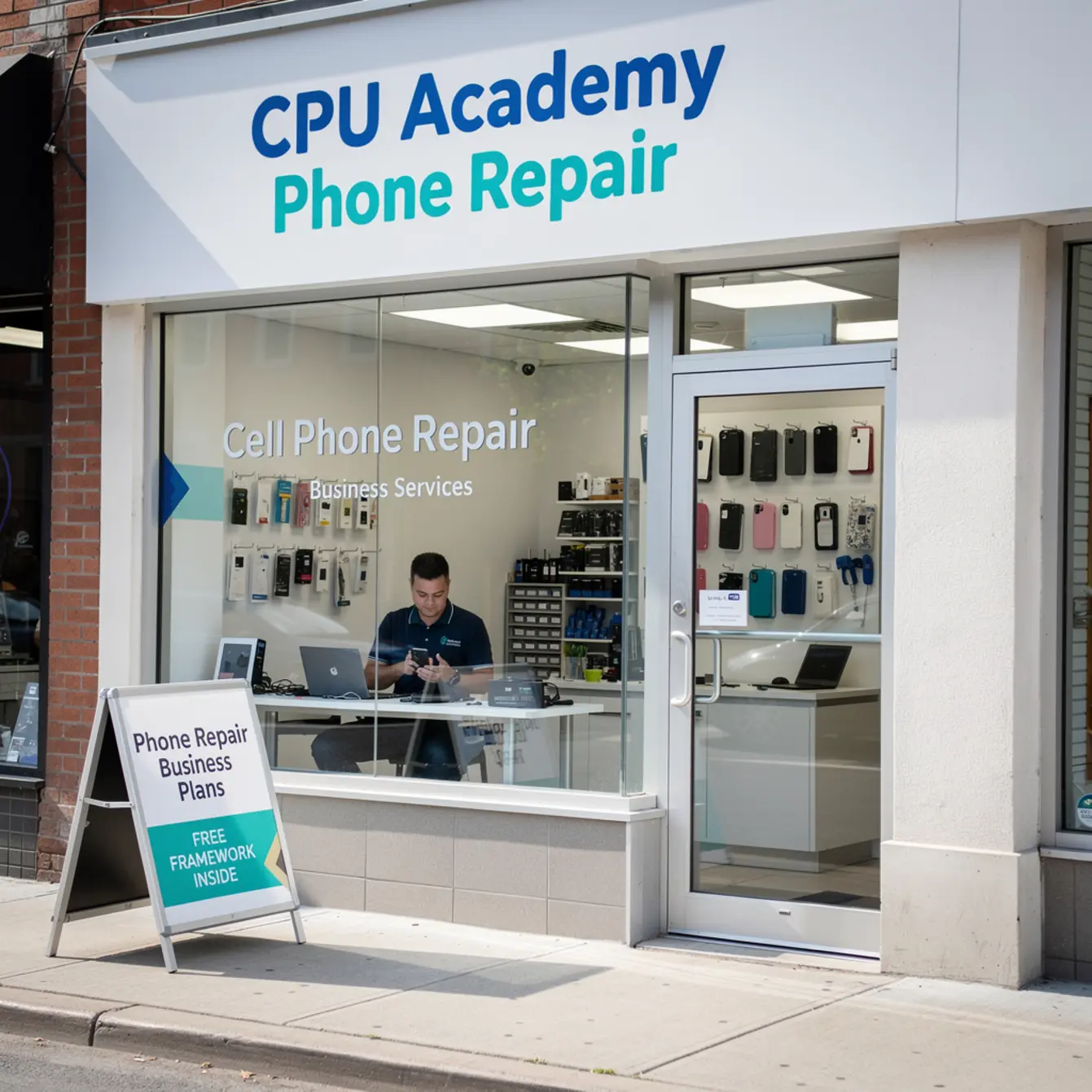 Cell Phone Repair Business Plan - Phone Repair Business Plan Template (Free Framework) — body photo 1 showing Repair Shop Exterior Authentic