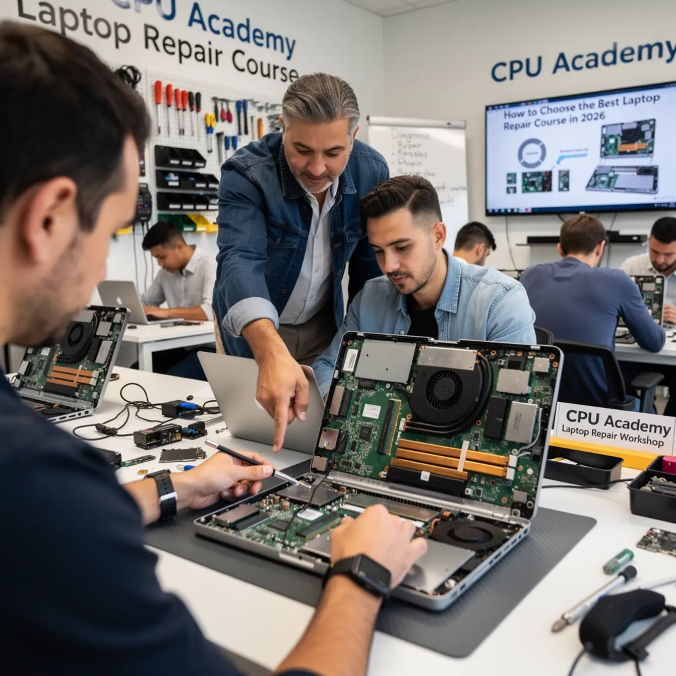 Best Laptop Repair Course: How to Choose in 2026 — body photo 2 showing Instructor Teaching Over Shoulder