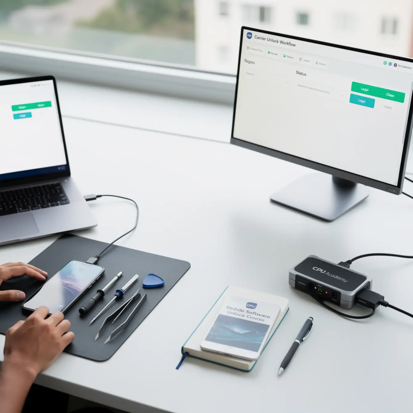 Mobile Software Unlock Course - Carrier Unlock Paths by Region: Legal, Clean Workflows Only — body photo 3 showing Clean Light Desk Background