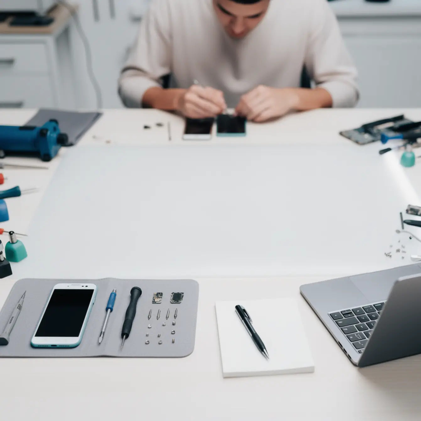 How to Start a Phone Repair Business in 2026: Step-by-Step — body photo 3 showing Clean Light Desk Background