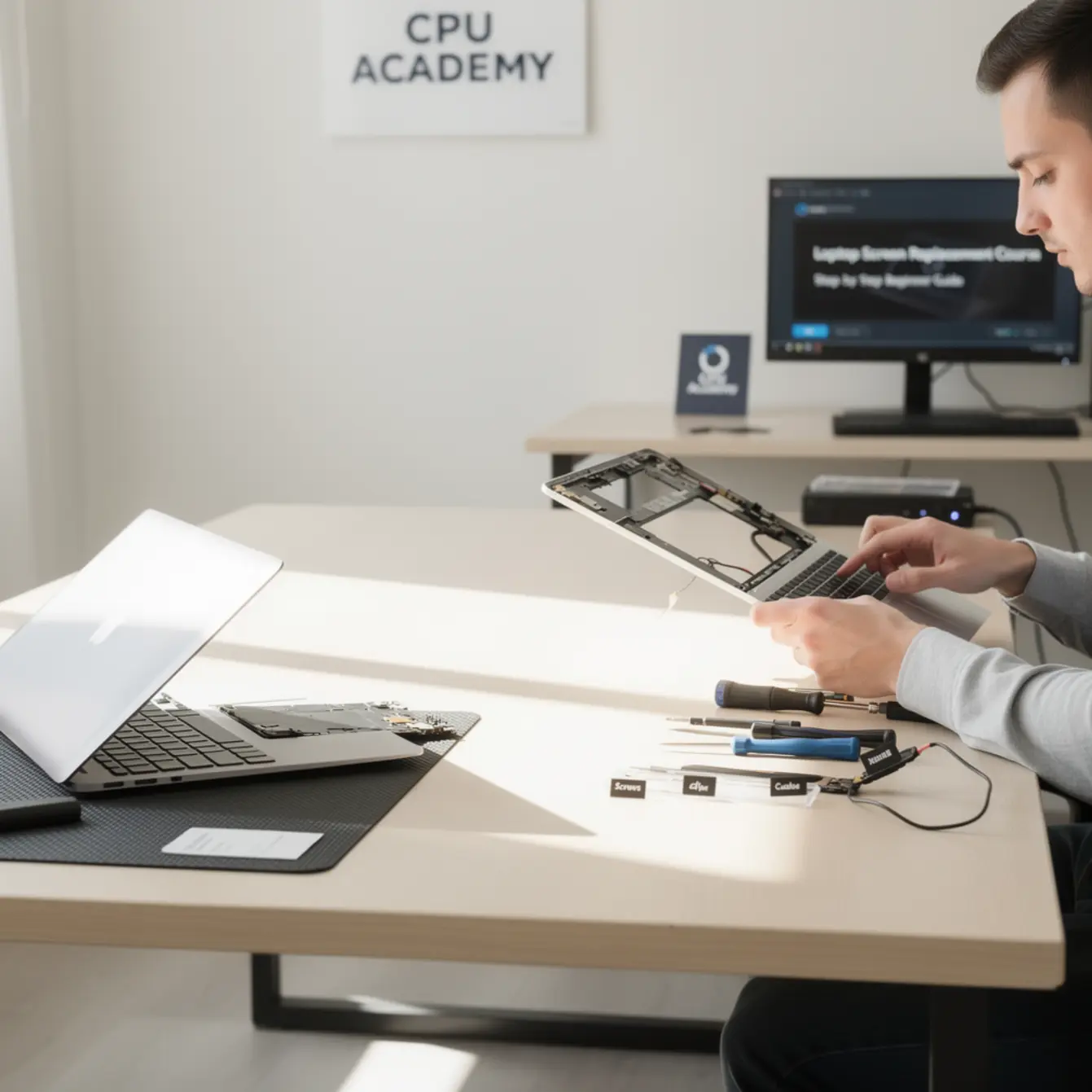 Laptop Screen Replacement Course: Step-by-Step Beginner Guide — body photo 3 showing Clean Light Desk Background