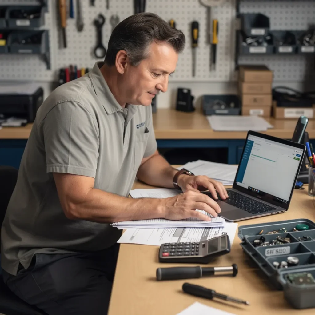 Small phone repair business scene illustrating how to start a phone repair business in 2026: step-by-step with practical shop tools and business context