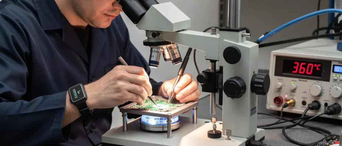 Laptop repair bench illustrating laptop keyboard repair training: common fixes that save money with open device, tools, and realistic technician workflow