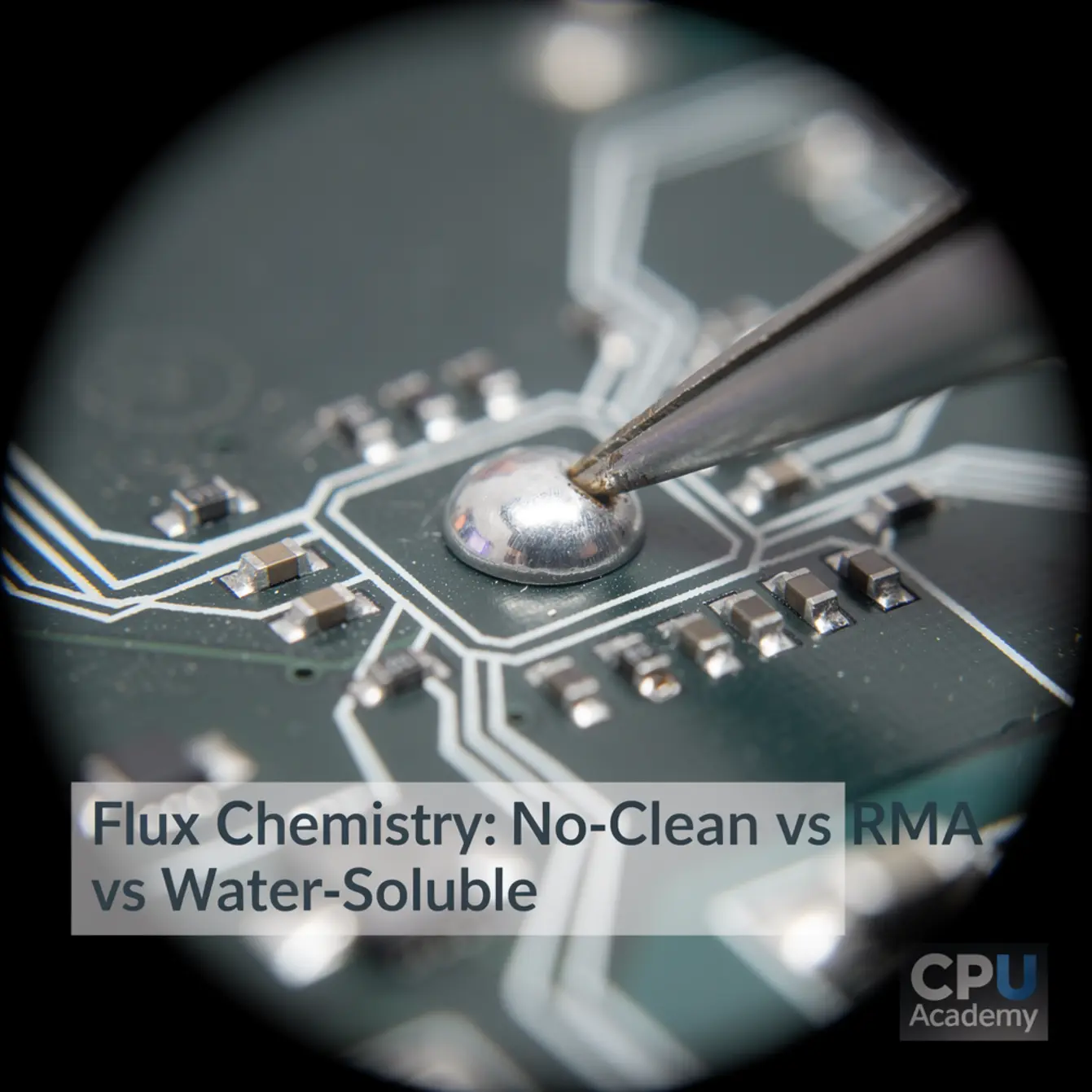 Micro Soldering Training - Flux Chemistry: No-Clean vs RMA vs Water-Soluble — body photo 1 showing Microscope POV Solder Joint