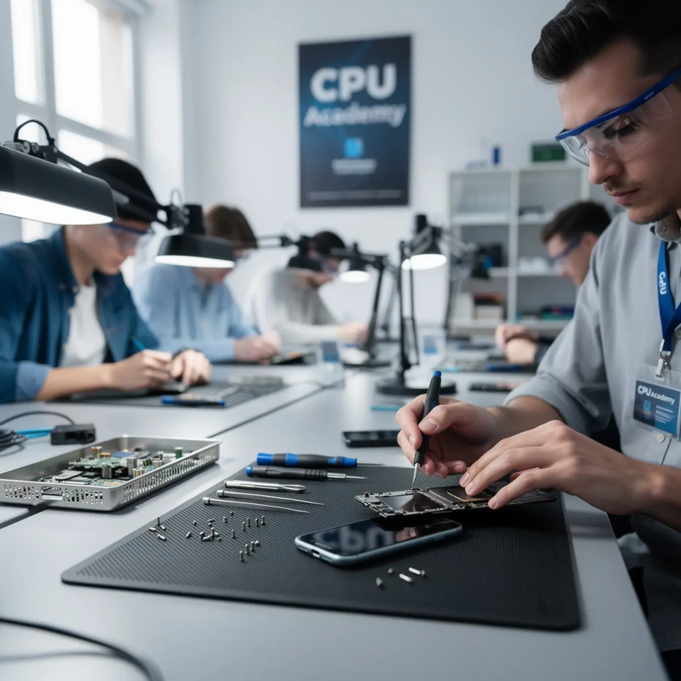 How Long Does a Phone Repair Course Take? 6-8 Weeks vs 3 Months — body photo 1 showing Wide Repair Bench Hero