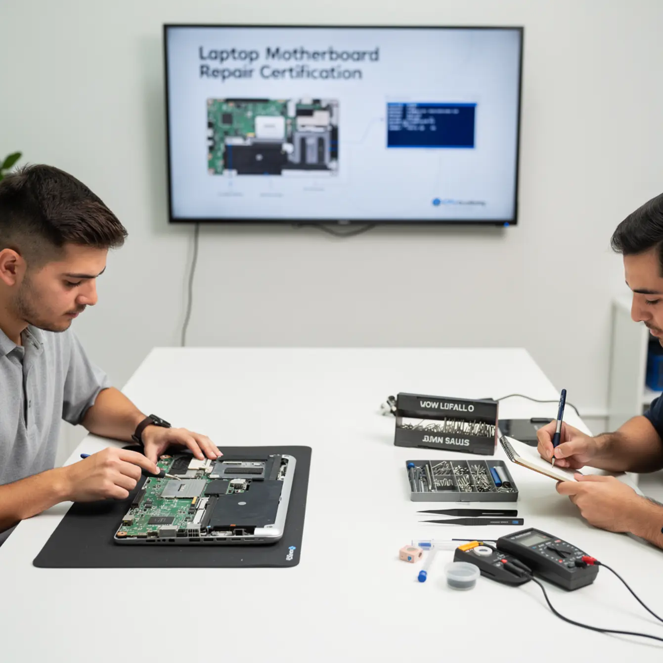 Laptop Motherboard Repair Certification - Laptop Motherboard Repair and BIOS Basics for Beginners — body photo 3 showing Clean Light Desk Background