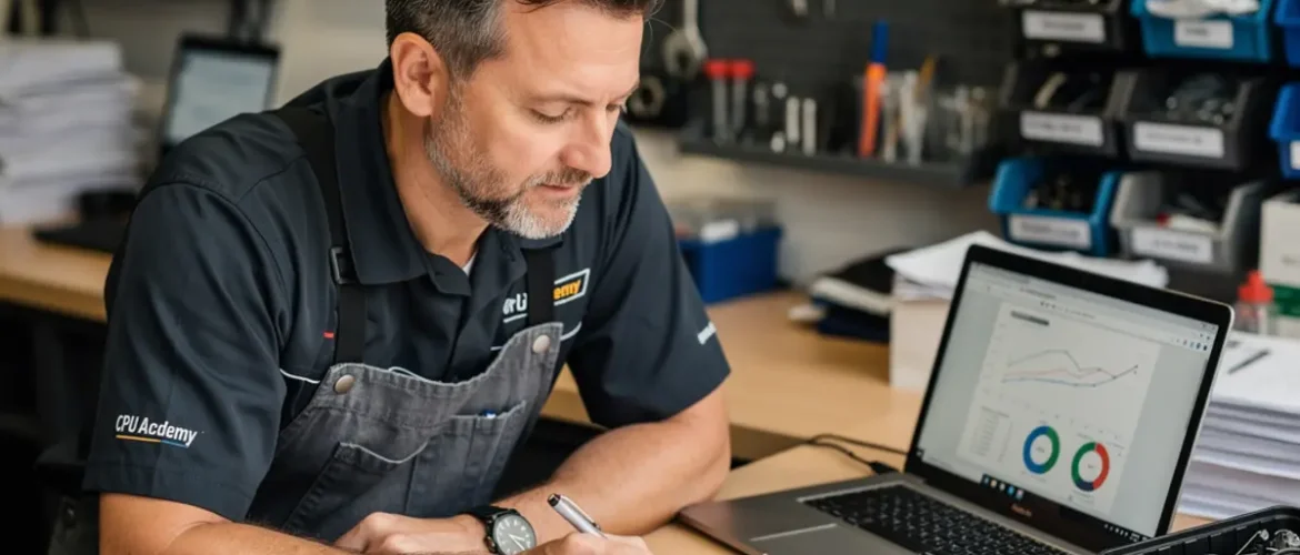 Small phone repair business scene illustrating phone repair marketing playbook: gbp, reviews, and local ads with practical shop tools and business context