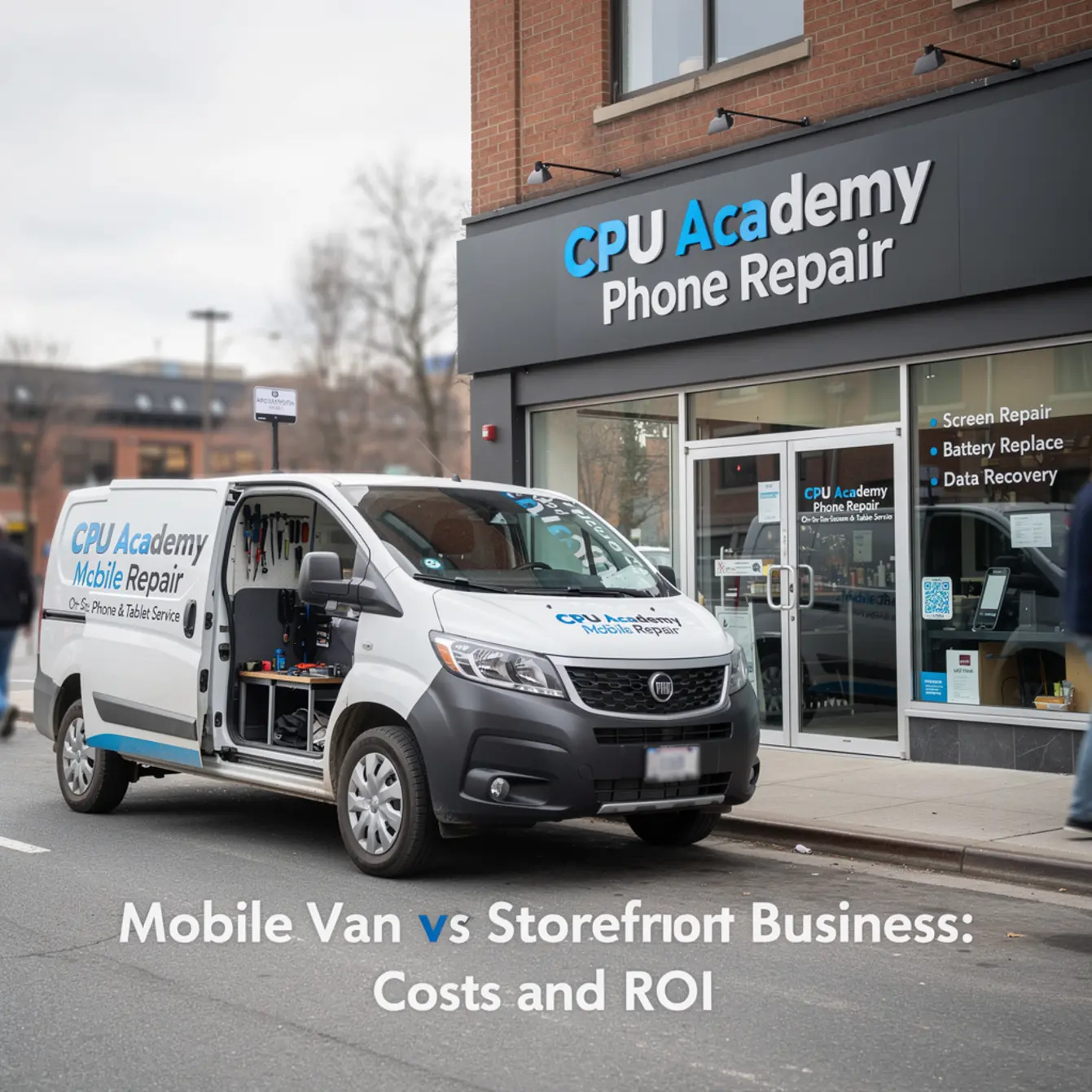 Start Phone Repair Business - Mobile Van vs Storefront Repair Business: Costs and ROI — body photo 1 showing Repair Shop Exterior Authentic