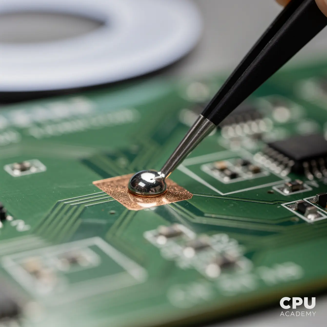 Micro Soldering Training - Solder Alloy Choices: Leaded vs Lead-Free in Repair Shops — body photo 1 showing Microscope POV Solder Joint
