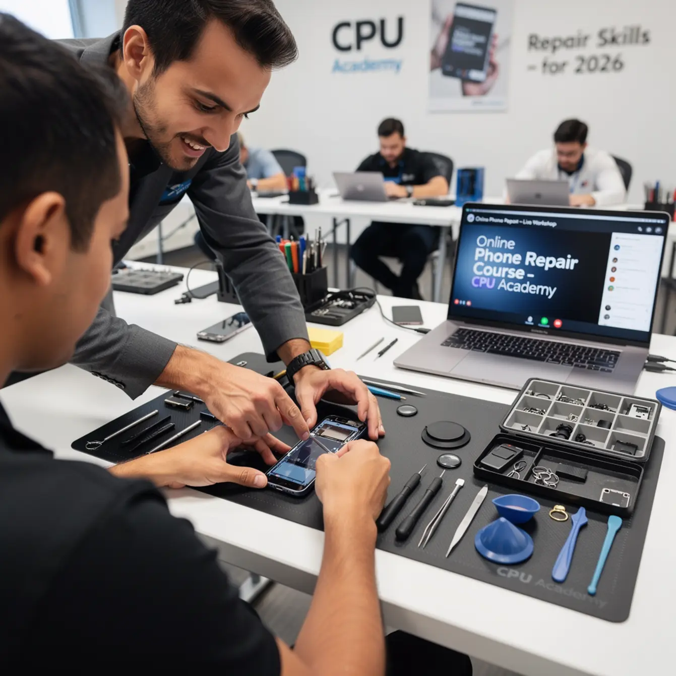 Is an Online Phone Repair Course Worth It in 2026? — body photo 2 showing Instructor Teaching Over Shoulder