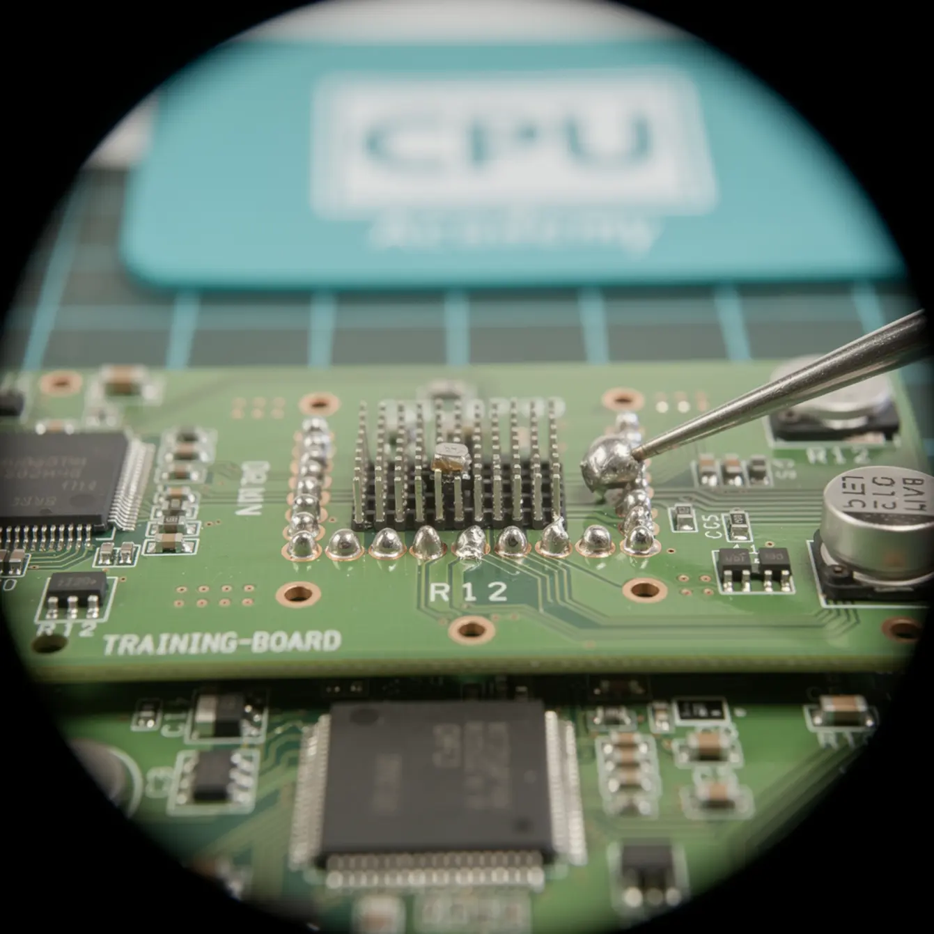 Micro Soldering Training - Shield Can Removal and Re-Attachment Without Making a Mess — body photo 1 showing Microscope POV Solder Joint