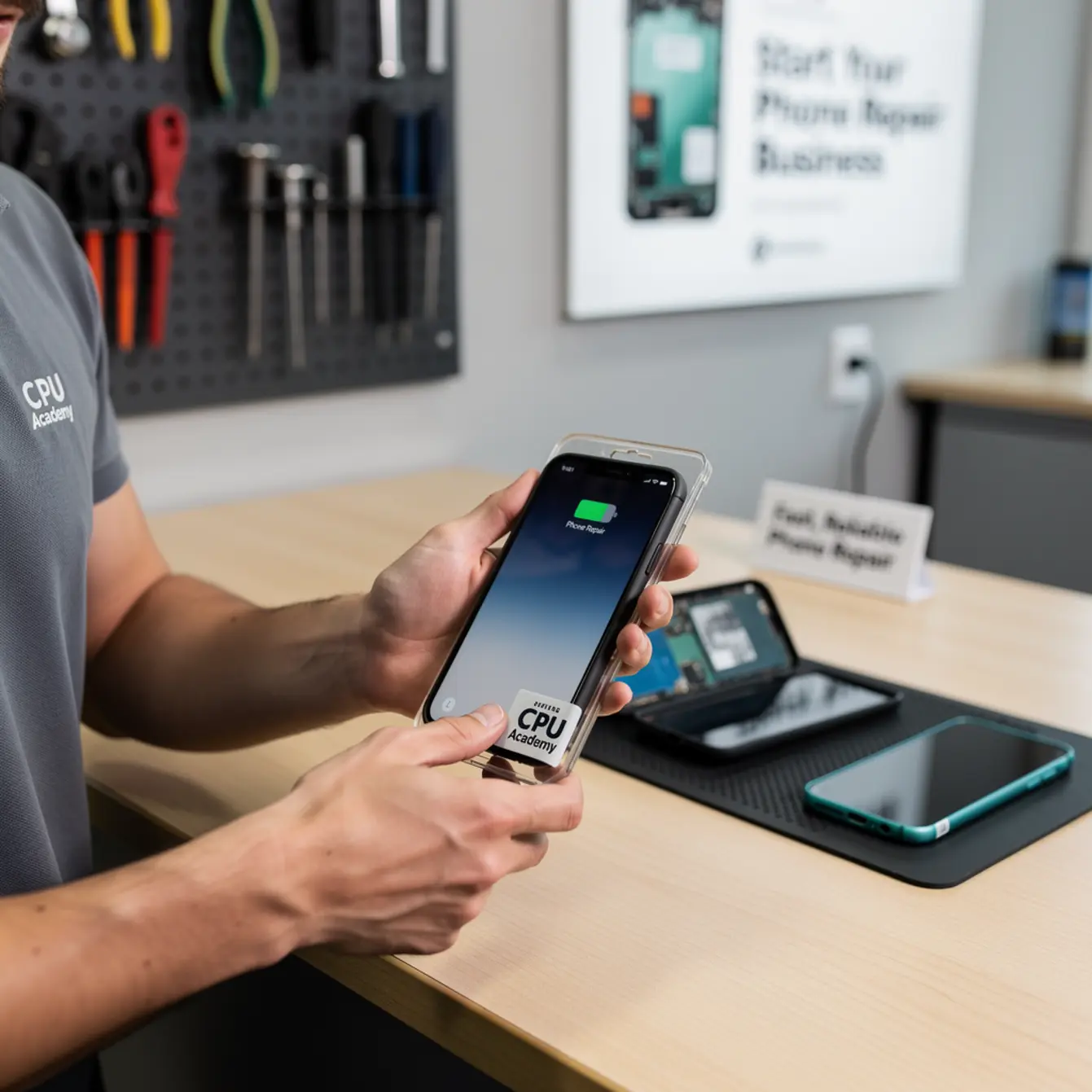 Start Phone Repair Business - Upsells That Don't Annoy Phone Repair Customers — body photo 2 showing Packaging / Hand-Off Moment
