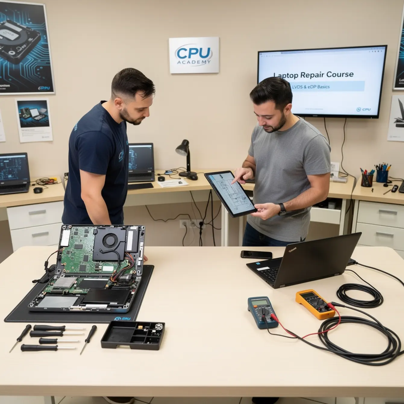 Laptop Repair Course - LVDS and eDP Basics for Technicians Who Hate Guessing — body photo 3 showing Clean Light Desk Background