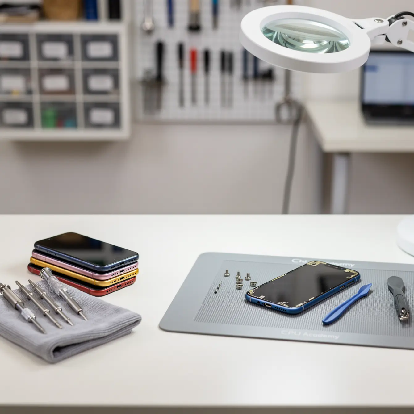 Start Phone Repair Business - Upsells That Don't Annoy Phone Repair Customers — body photo 3 showing Clean Light Desk Background