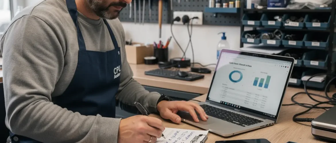 Small phone repair business scene illustrating local seo for phone repair shops: 2026 update with practical shop tools and business context